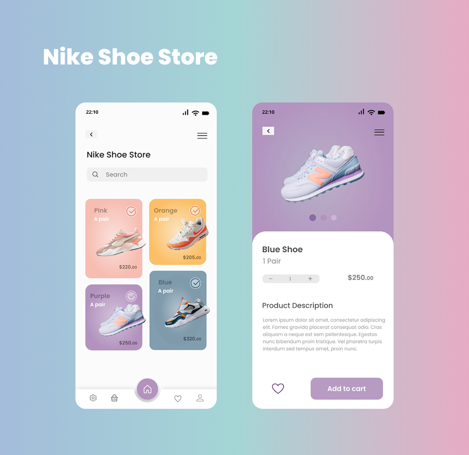 asymmetrical app design