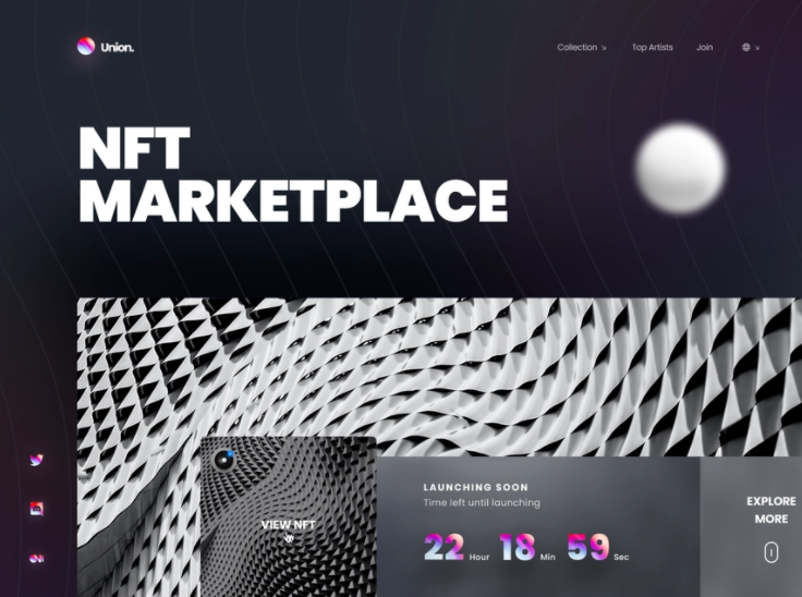 Web page design for NFT