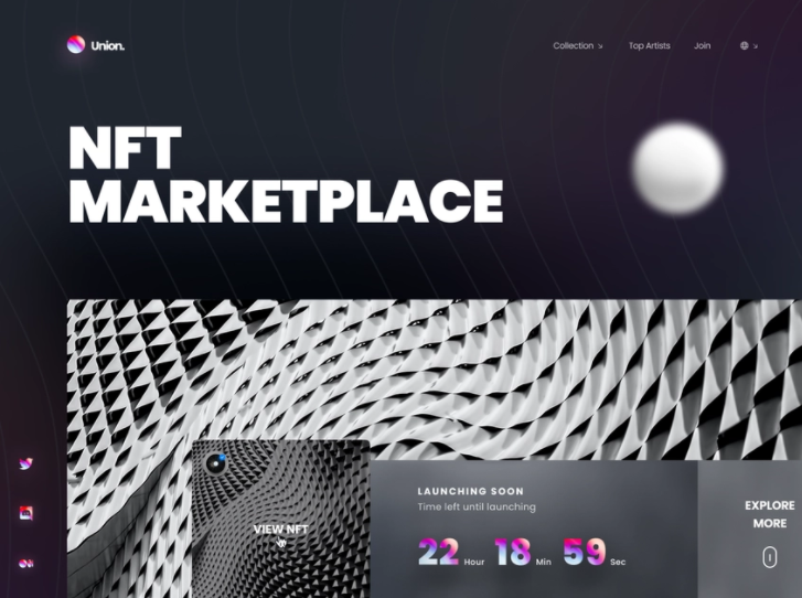 Web page design for NFT