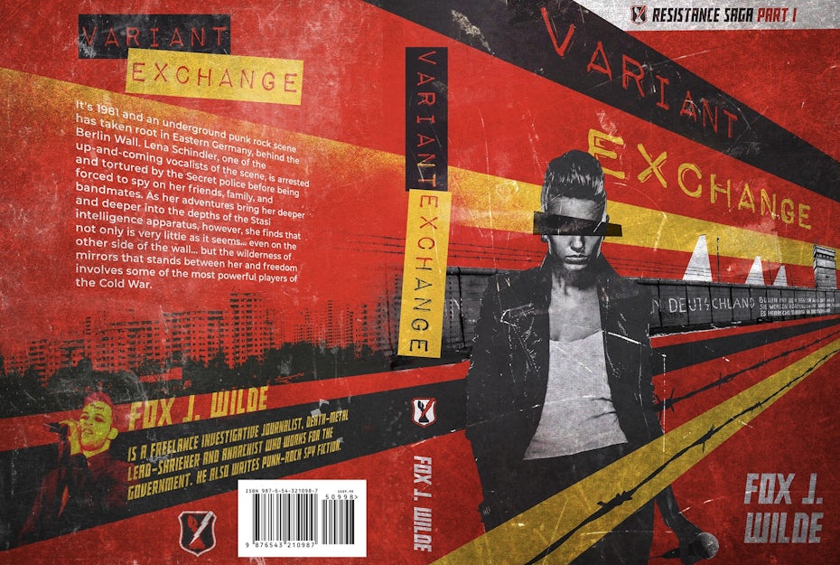 Grunge collage book cover design