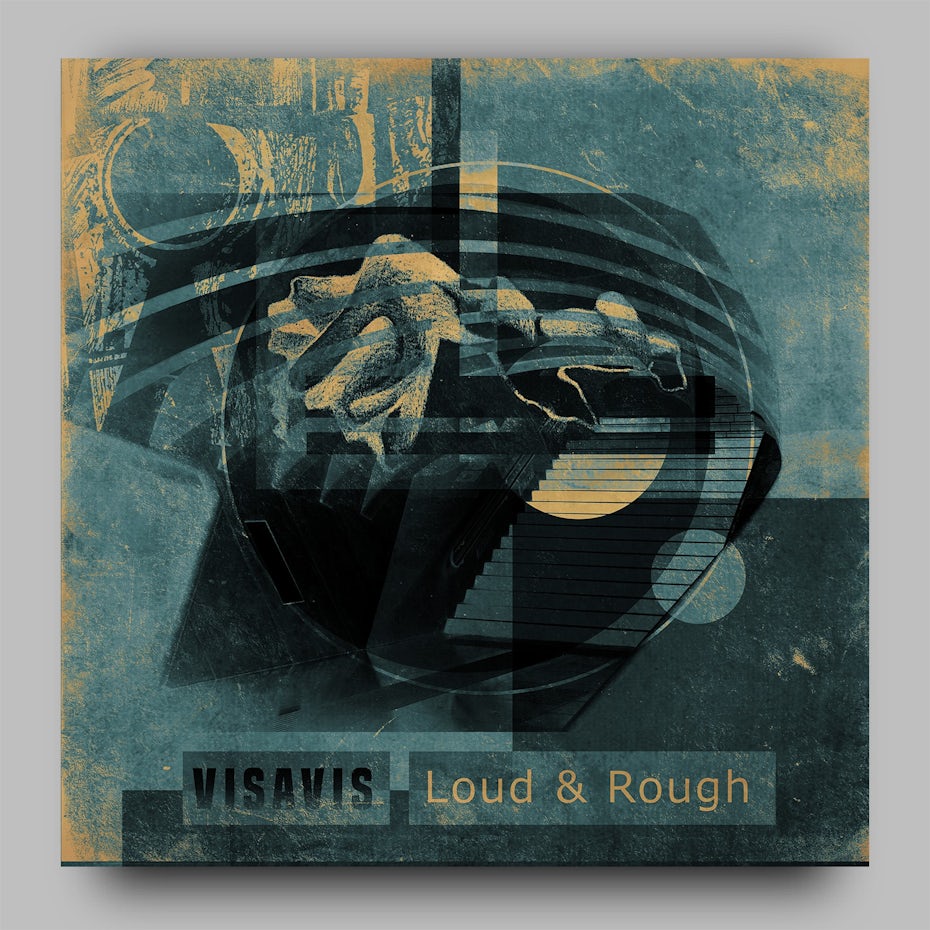 Grunge collage album cover design