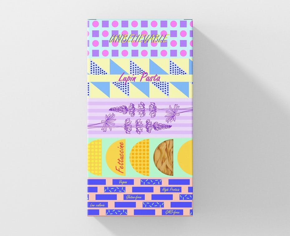 Abstract packaging design for pasta box