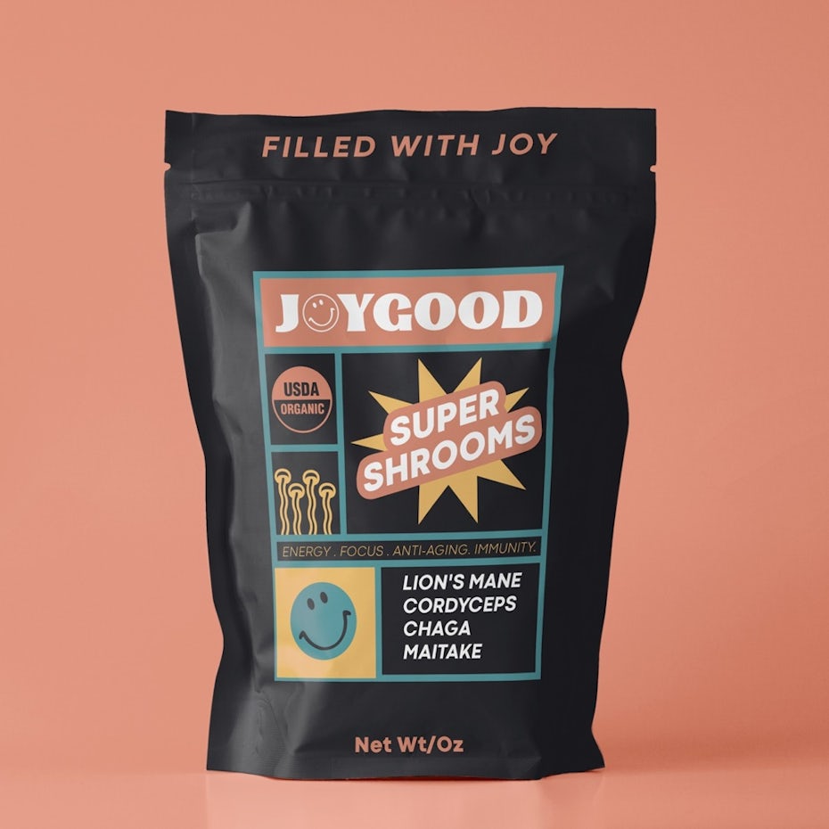 90s retro style pouch packaging design