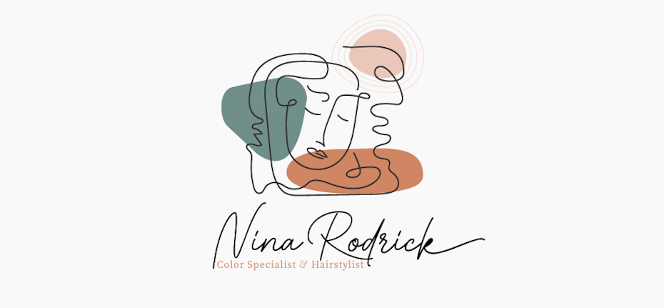 example for logo trends: abstract hair stylist logo with muted colors