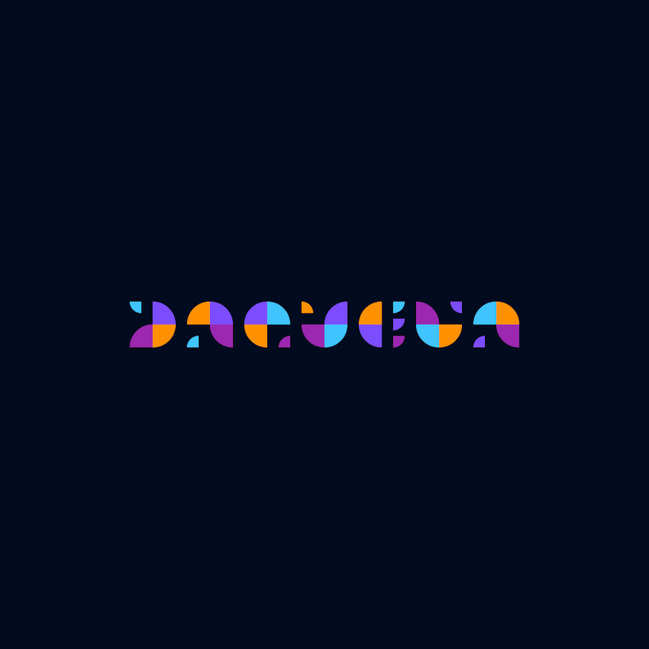 Colorful typography logo design of abstract letters]