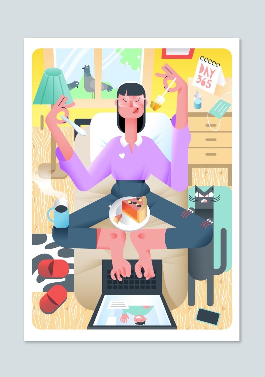 Flat stylized character design