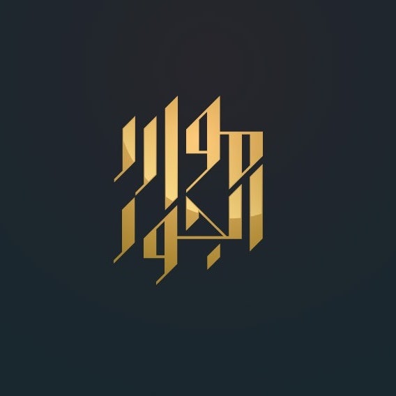 Logo design with sharp-edged lettering