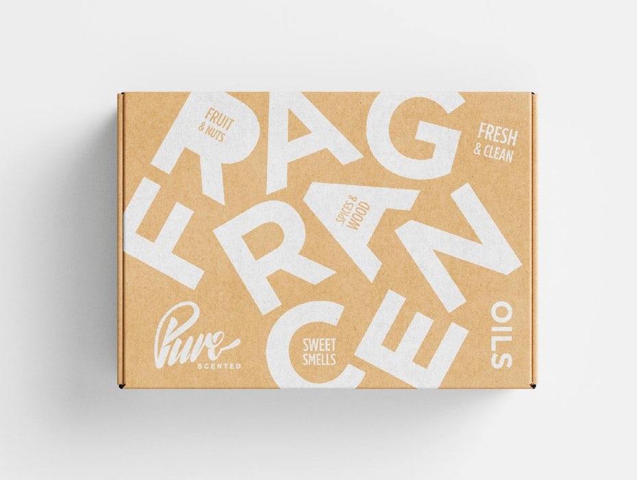Packaging design with experimental typography