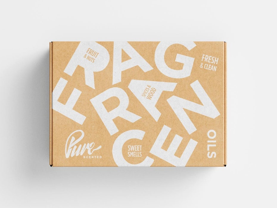 Packaging design with experimental typography