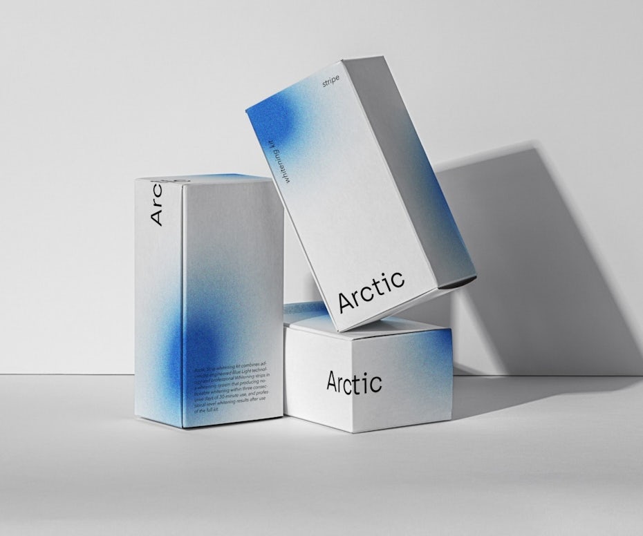 Design de packaging dans des tons de bleu et blanc