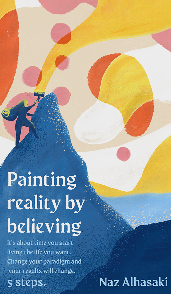 Book cover design for painters with abstract shapes