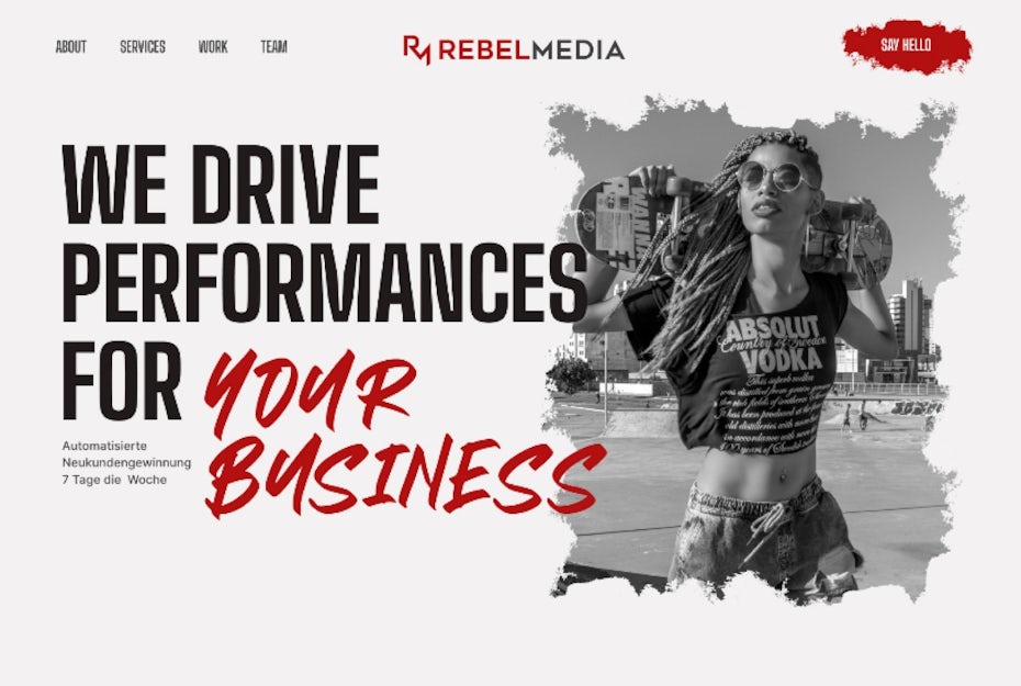 Grunge inspired web page design