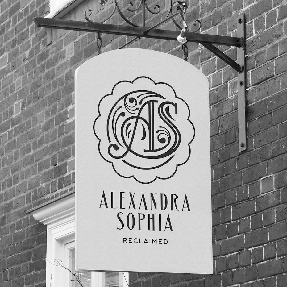 Logo design with sharp-edged lettering