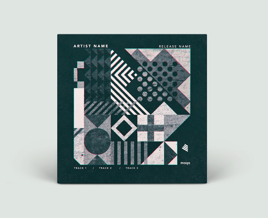 Diseño abstracto de portada de álbum en blanco y negro