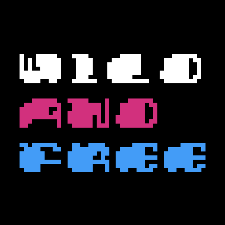 Video game style pixelated lettering design