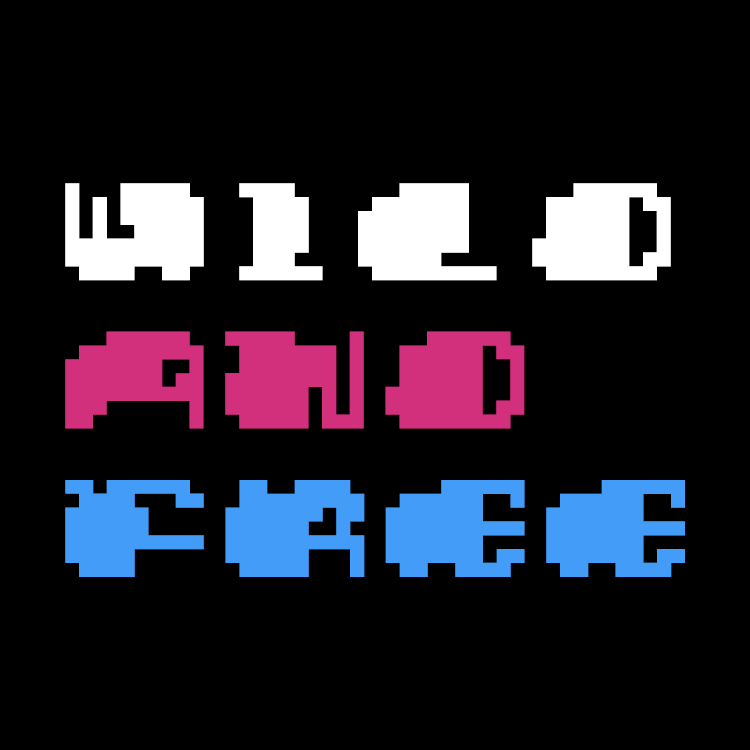 Video game style pixelated lettering design