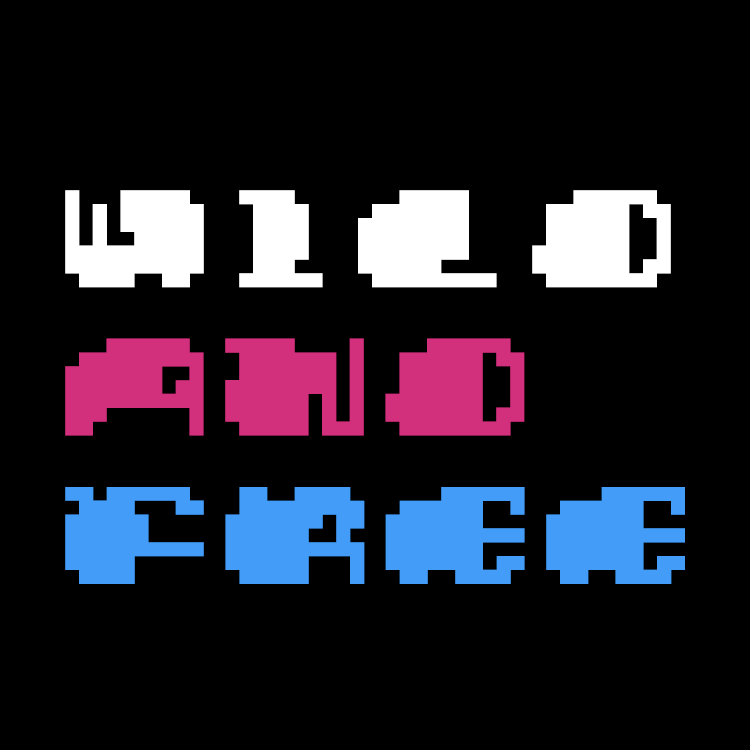 Video game style pixelated lettering design