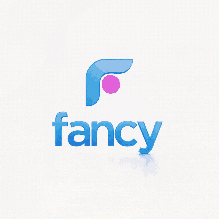 blue and pink 3D text logo