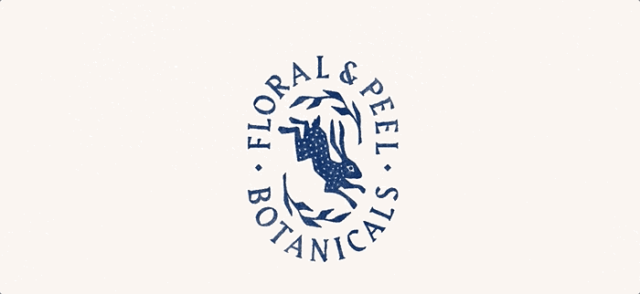 blue logo on white background