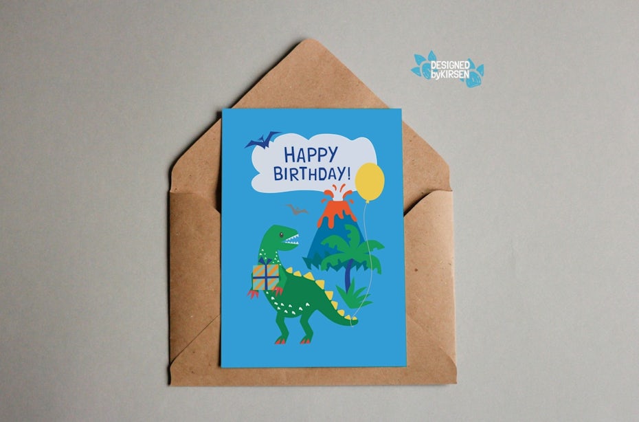Dinosaurier-Geburtstagskarte