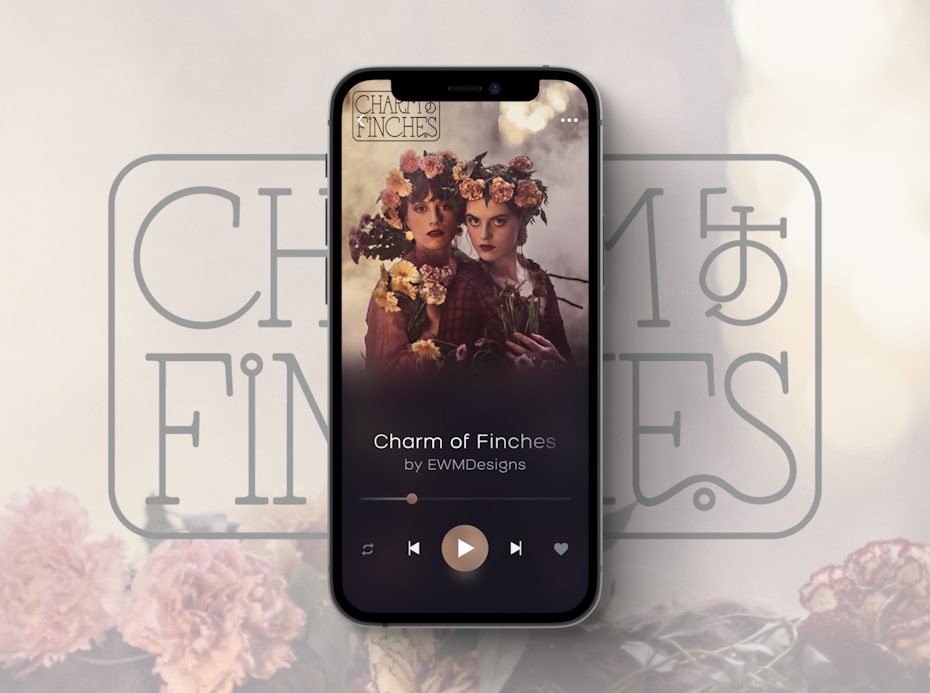 Musician duo Charms of Finches logo design