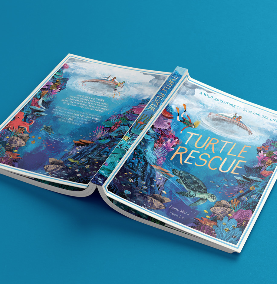 Turtle Rescue book cover design