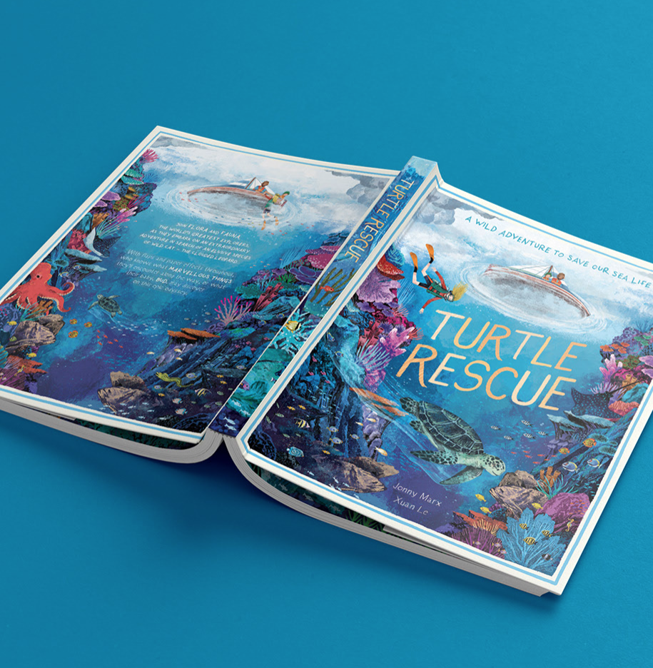 Turtle Rescue book cover design