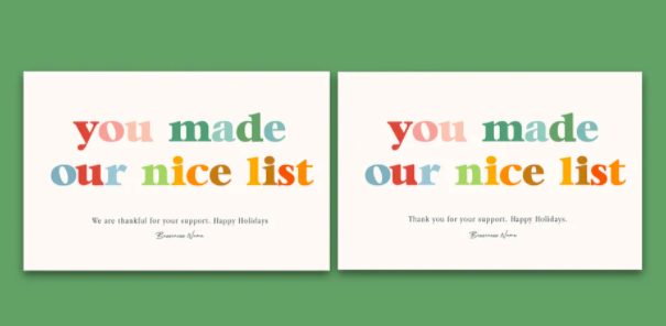 Nice list christmas card