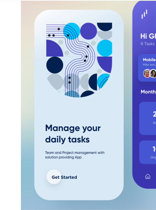 app design featuring circles