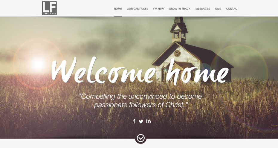 LF church web page design