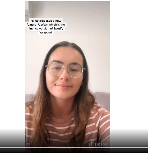 tiktok influencer working with bank Up in australia talking about finance