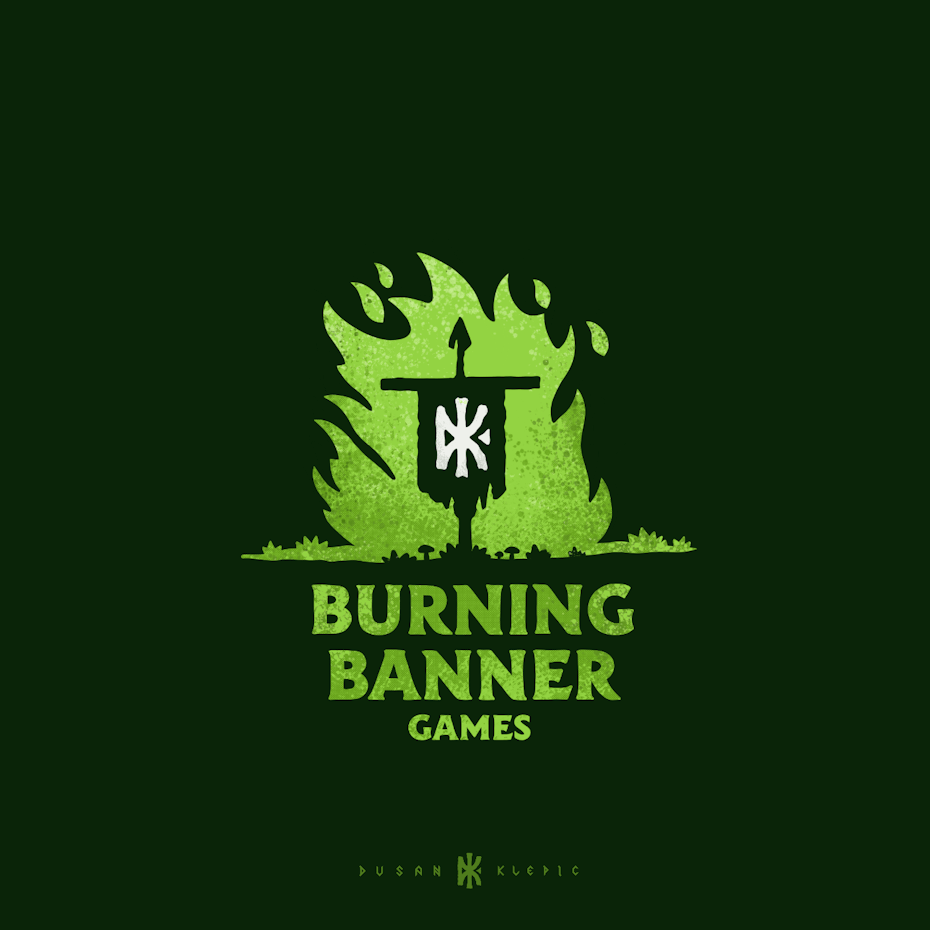 Logo color meaning: animated green logo design for game studio