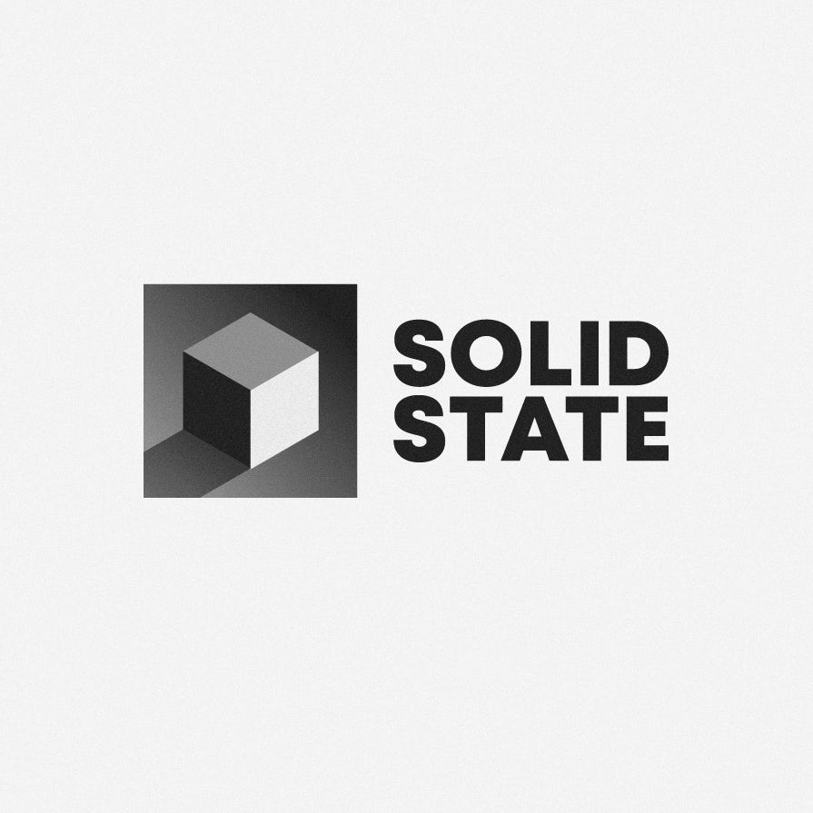 Gray cube logo design for tech brand