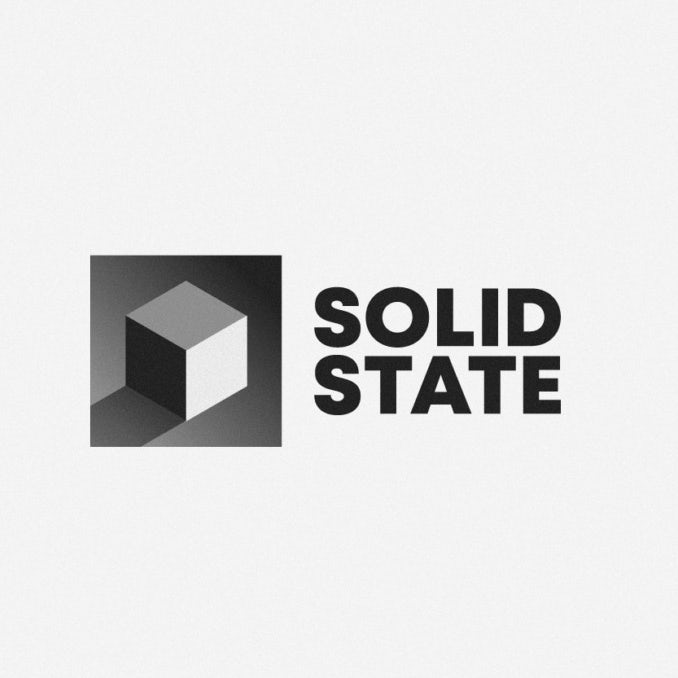 Gray cube logo design for tech brand
