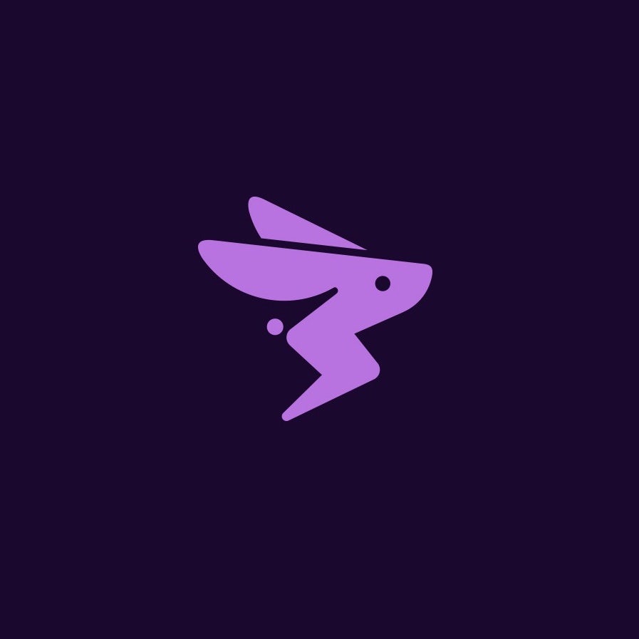 Purple rabbit logo design for finance app