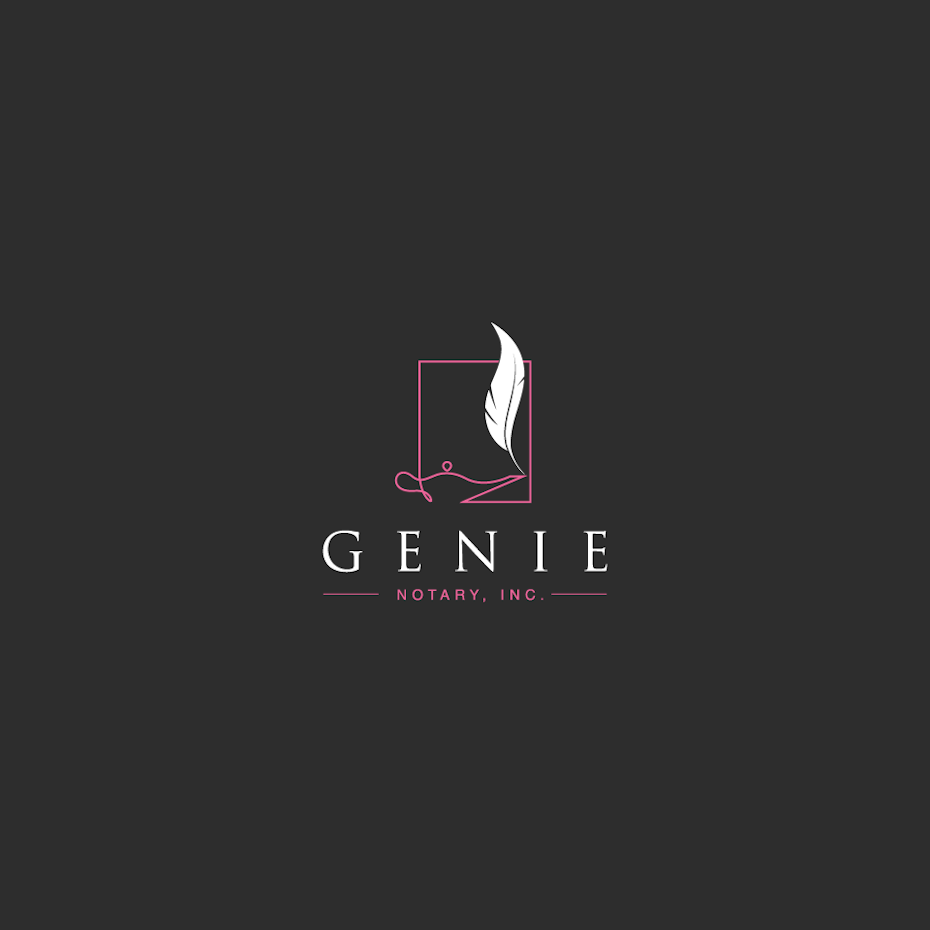 Logo color meaning: pink logo design for notary company