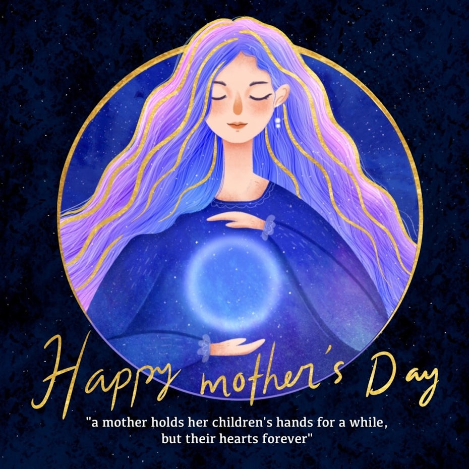 illustrated mother’s day card