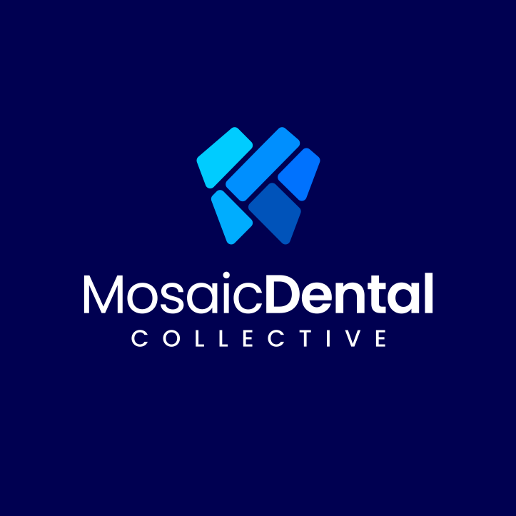 Blue logo design for dental service