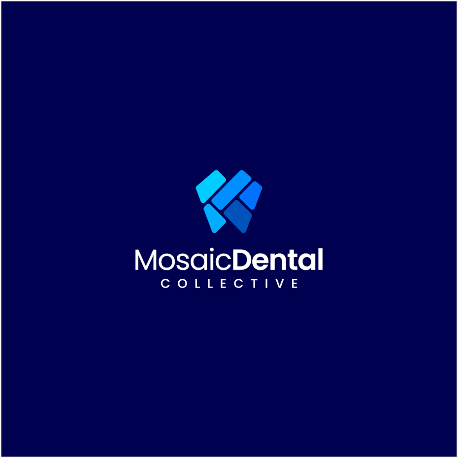 Blue logo design for dental service
