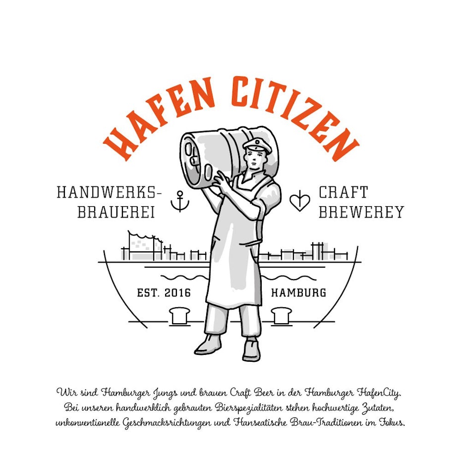 Orange logo design for craft brewery