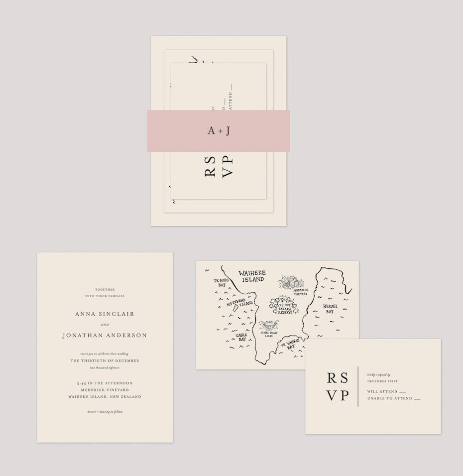 hand drawn RSVP card