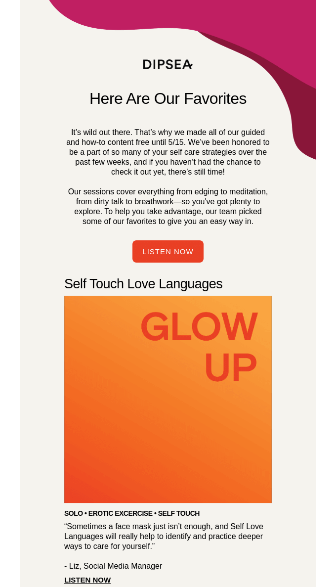Wavy line email example
