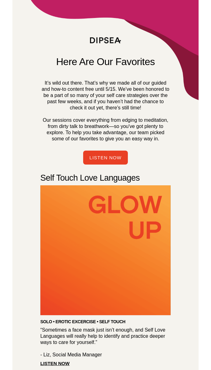 Wavy line email example