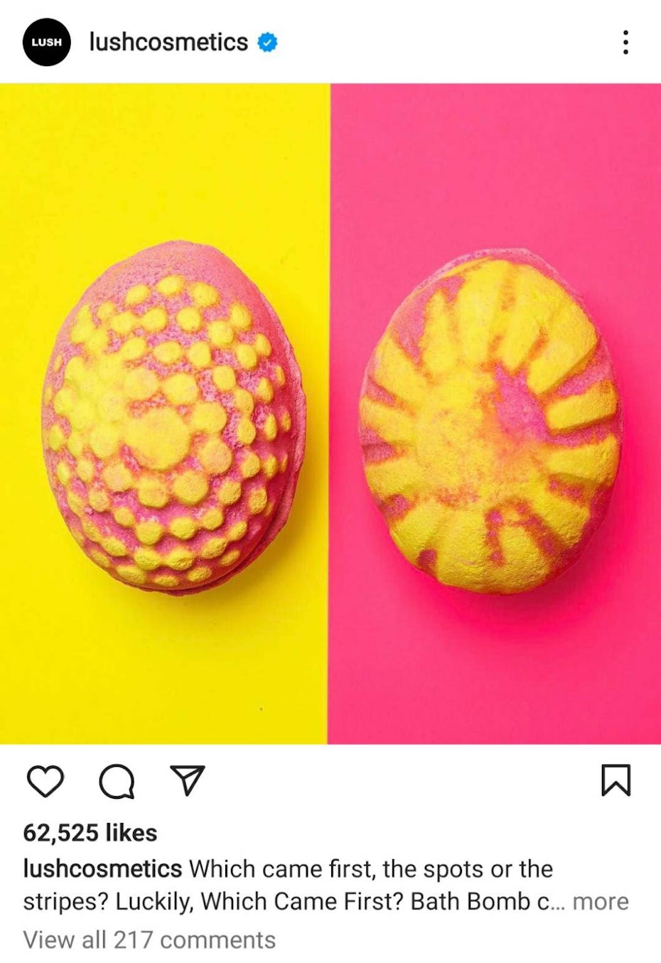 Exemple de branding sur Instagram : Lush Cosmetics