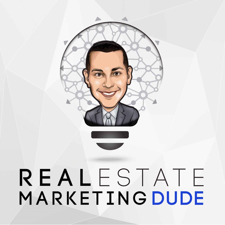 real estate marketing dude logo