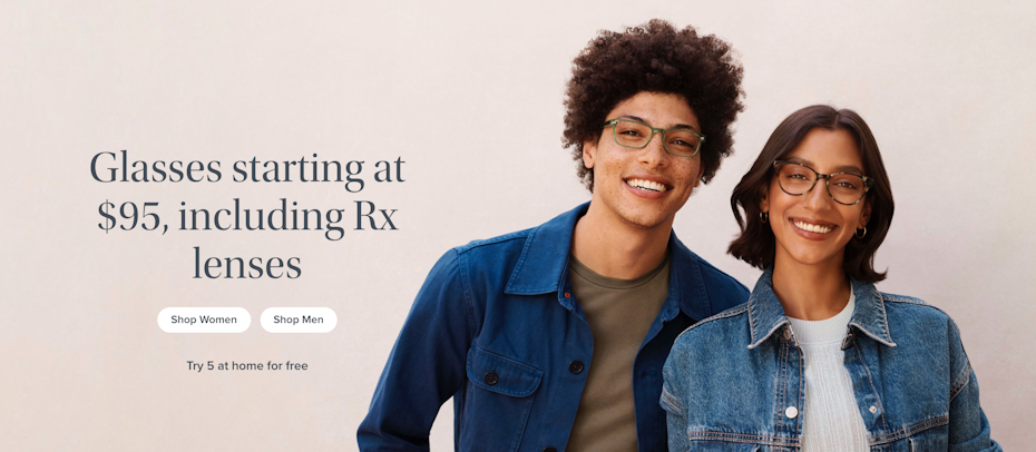 Warby Parker glasses ad