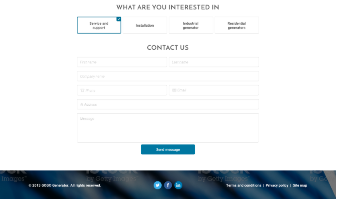 a website contact form