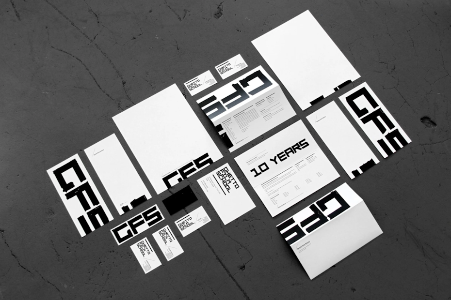 Briefpapier- und Visitenkarten-Branding-Design für die Ghetto Film School