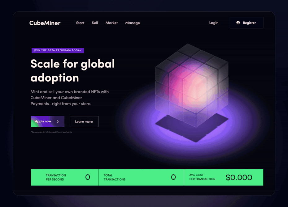 Example of a website which uses animation to add an element of fun