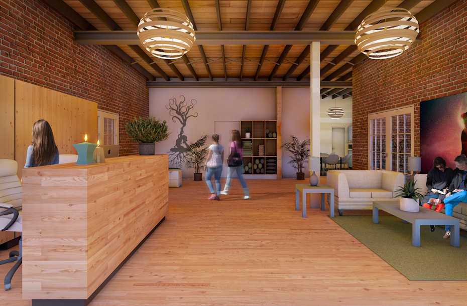 Yoga studio interior design